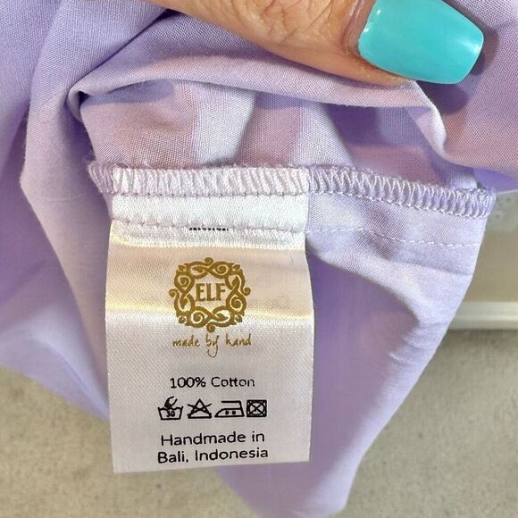 NWT ELF Bali Gabriella Open Back Lilac Cottagecore Slip Dress Women's Medium - Picture 6 of 10